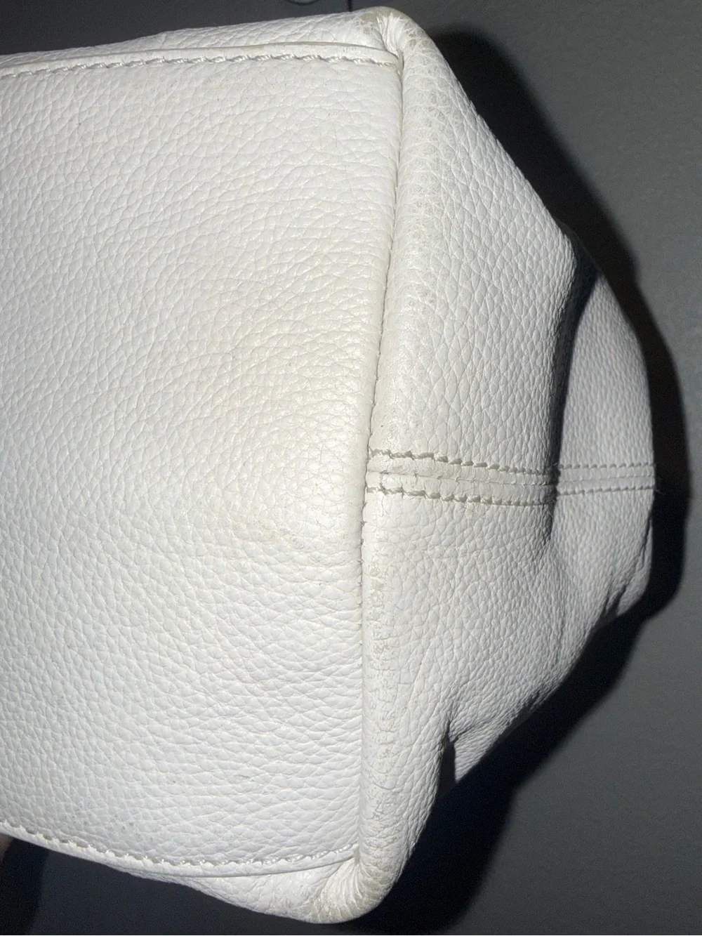 Vince Camuto VV-SIGNE-TO White Swan Pebbled Leather Hobo Handbag Braided Handle